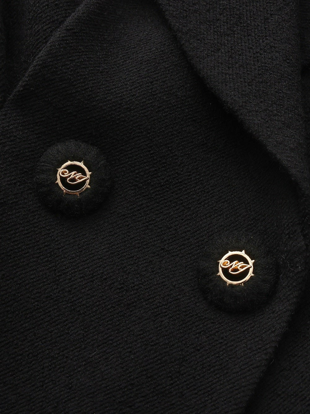 Nana Jacqueline Black Wool-Blend Coat with Bow-Back Black