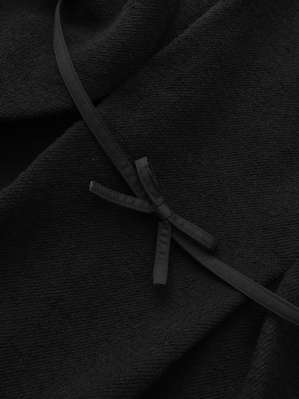 Nana Jacqueline Black Wool-Blend Coat with Bow-Back Black