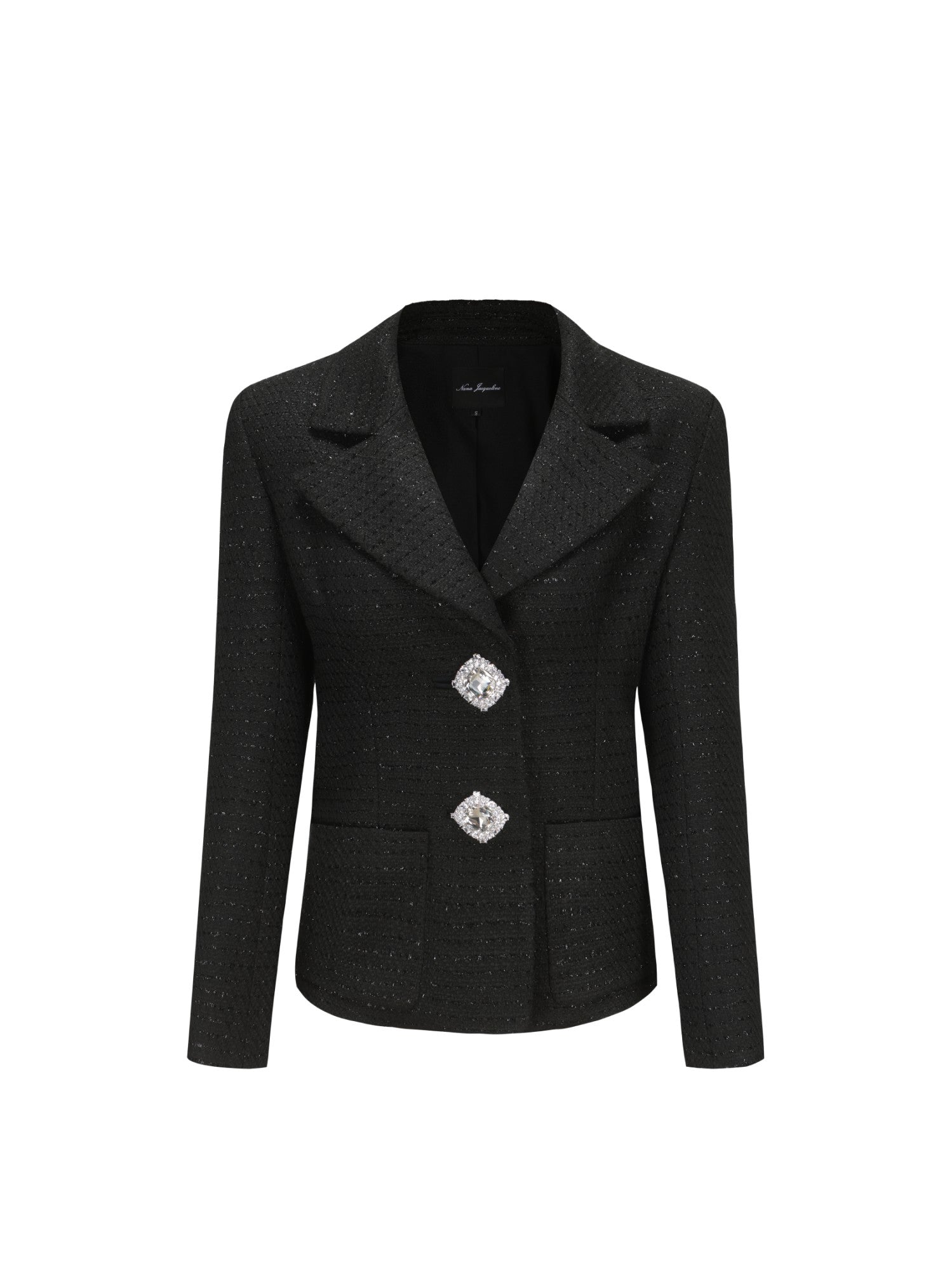 Nana Jacqueline Maya Lapel Suit Jacket: Black Jacket for Cocktail Party Black