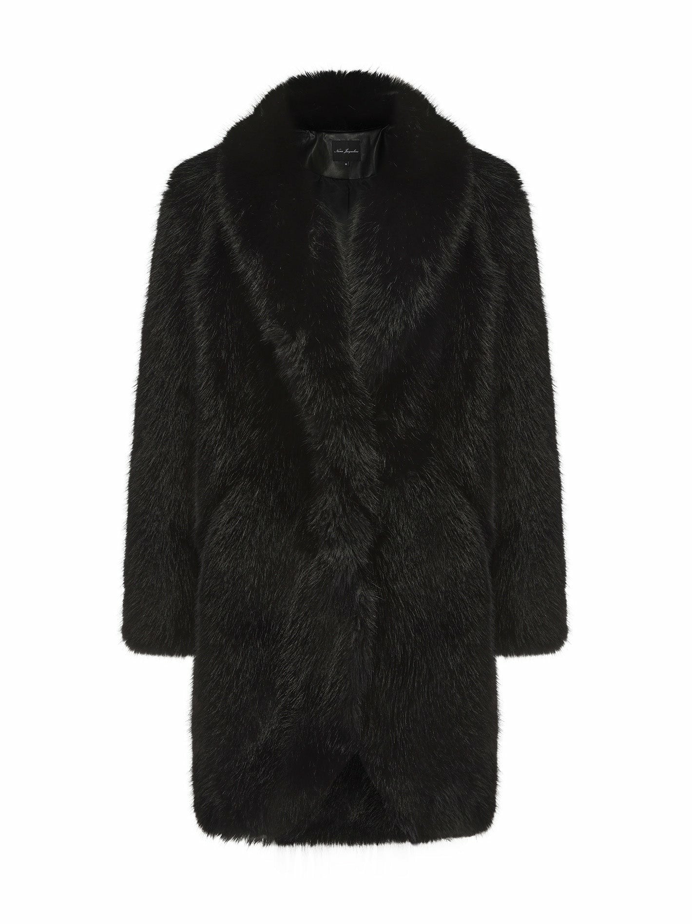 Nana Jacqueline Sofia Fur Coat: Black Fur Coat for Evening Events Black