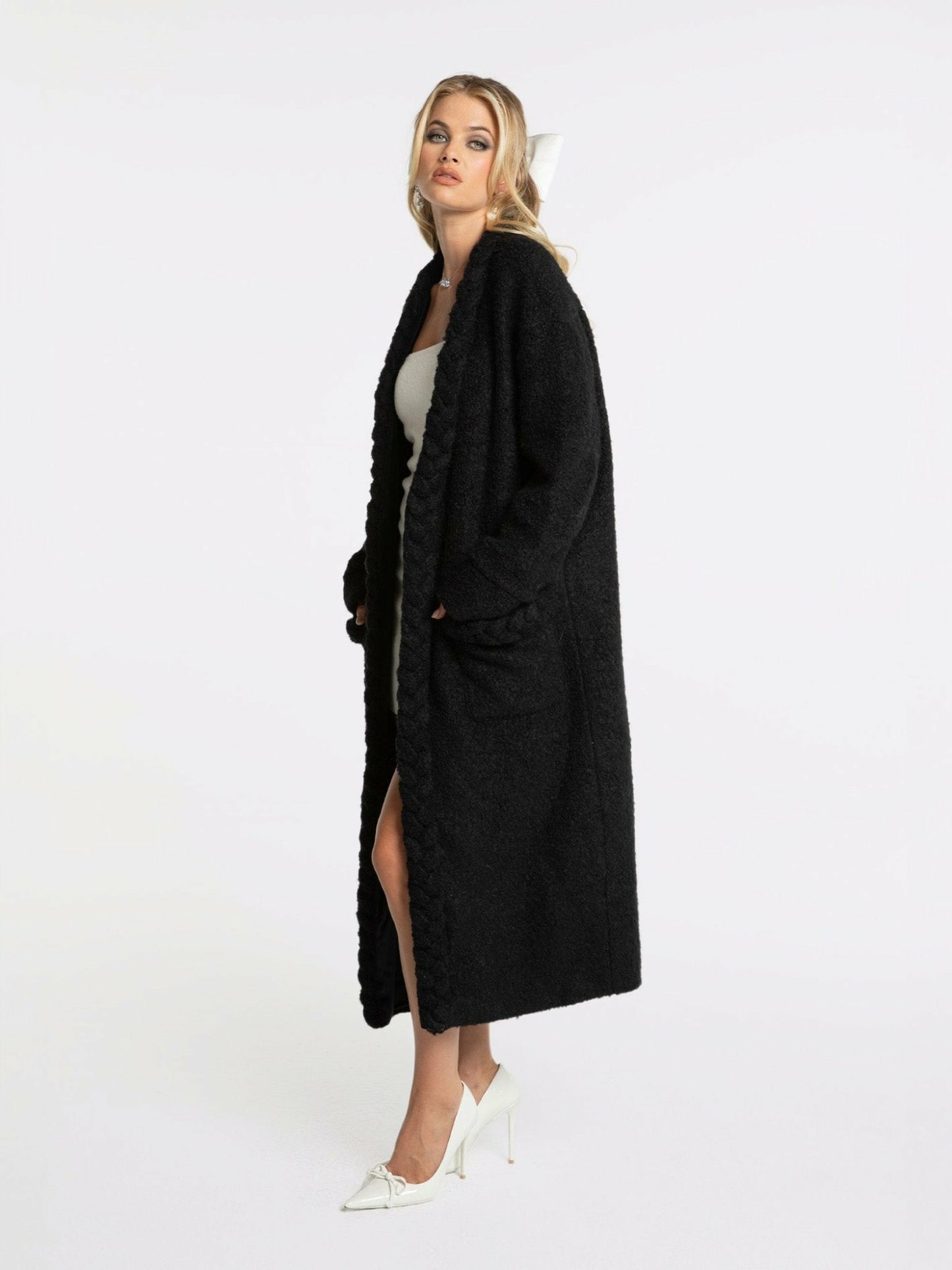 Nana Jacqueline Elsa Coat: White Coat for Resort Travel White