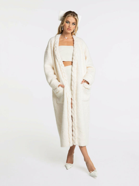 Nana Jacqueline Elsa Coat: Off-White Coat for Resort Outfit Off-white
