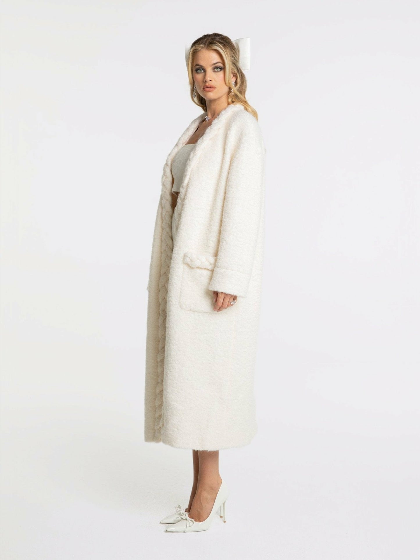 Nana Jacqueline Elsa Coat: Off-White Coat for Resort Outfit Off-white