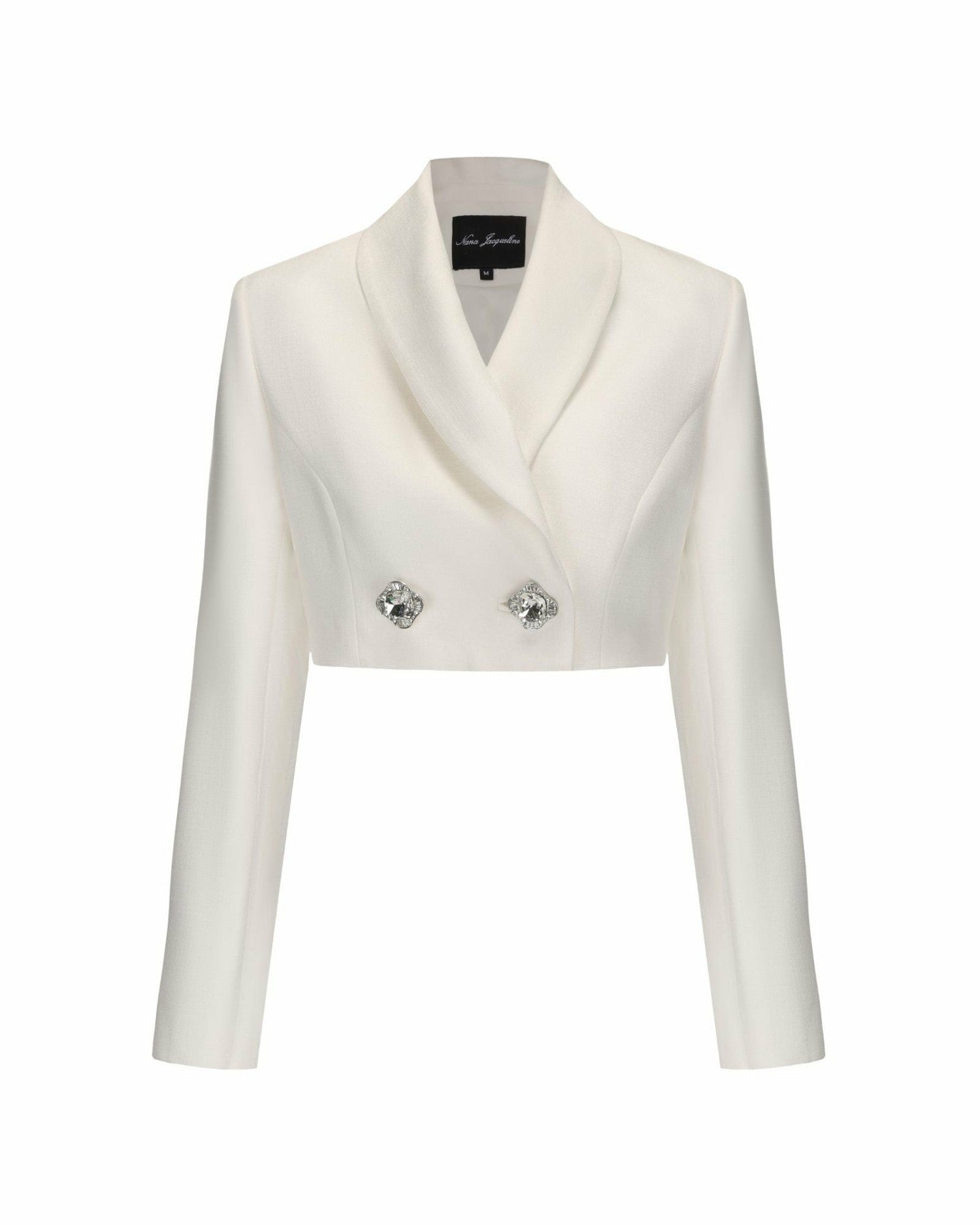 Nana Jacqueline Veronica Crop Blazer: White Blazer for Engagement Party White