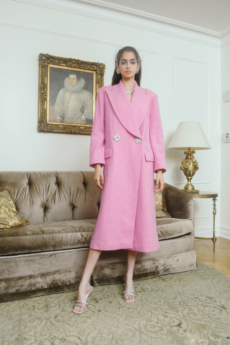 Nana Jacqueline Gabriella Coat: Pink Coat for Date Night Pink