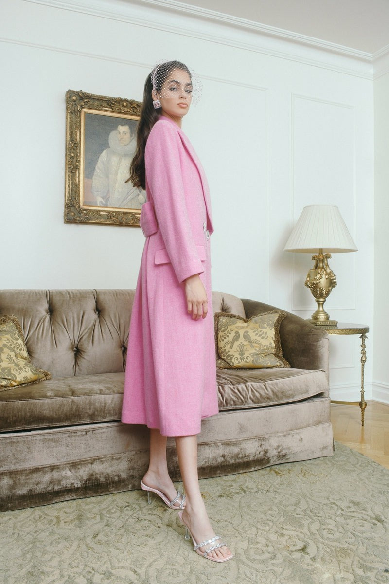 Nana Jacqueline Gabriella Coat: Pink Coat for Date Night Pink