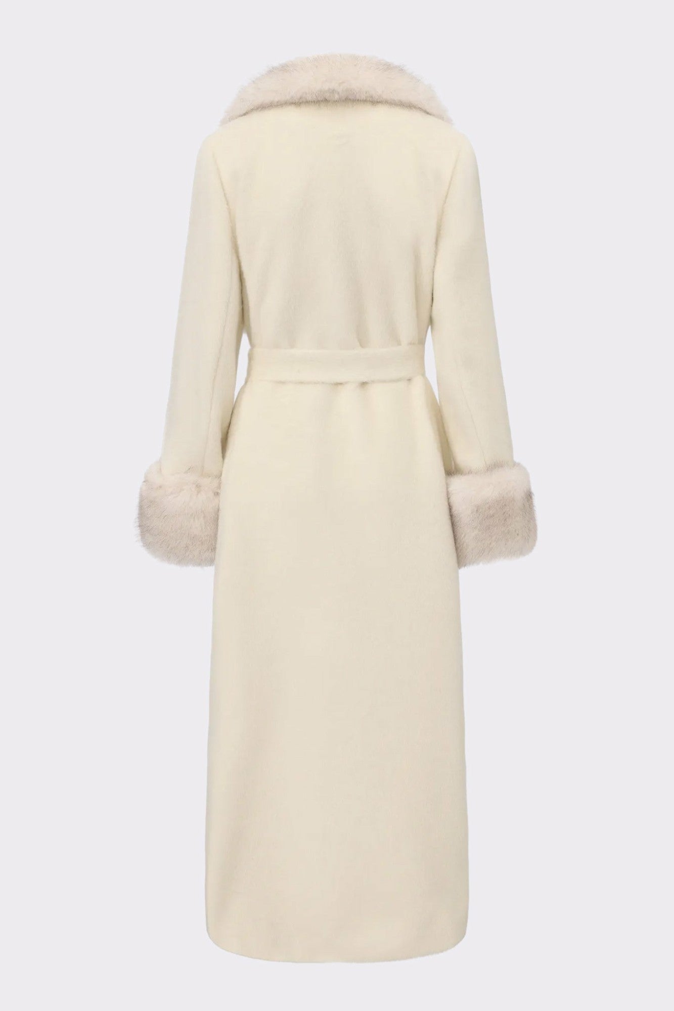 Nana Jacqueline Adriana Faux Fur Coat: Off White Coat for Winter Formal Event Off White