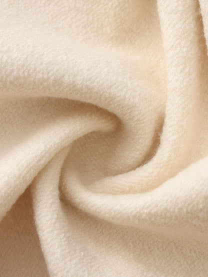 Nana Jacqueline Ivory Wool-Blend Coat with Bow-Back White