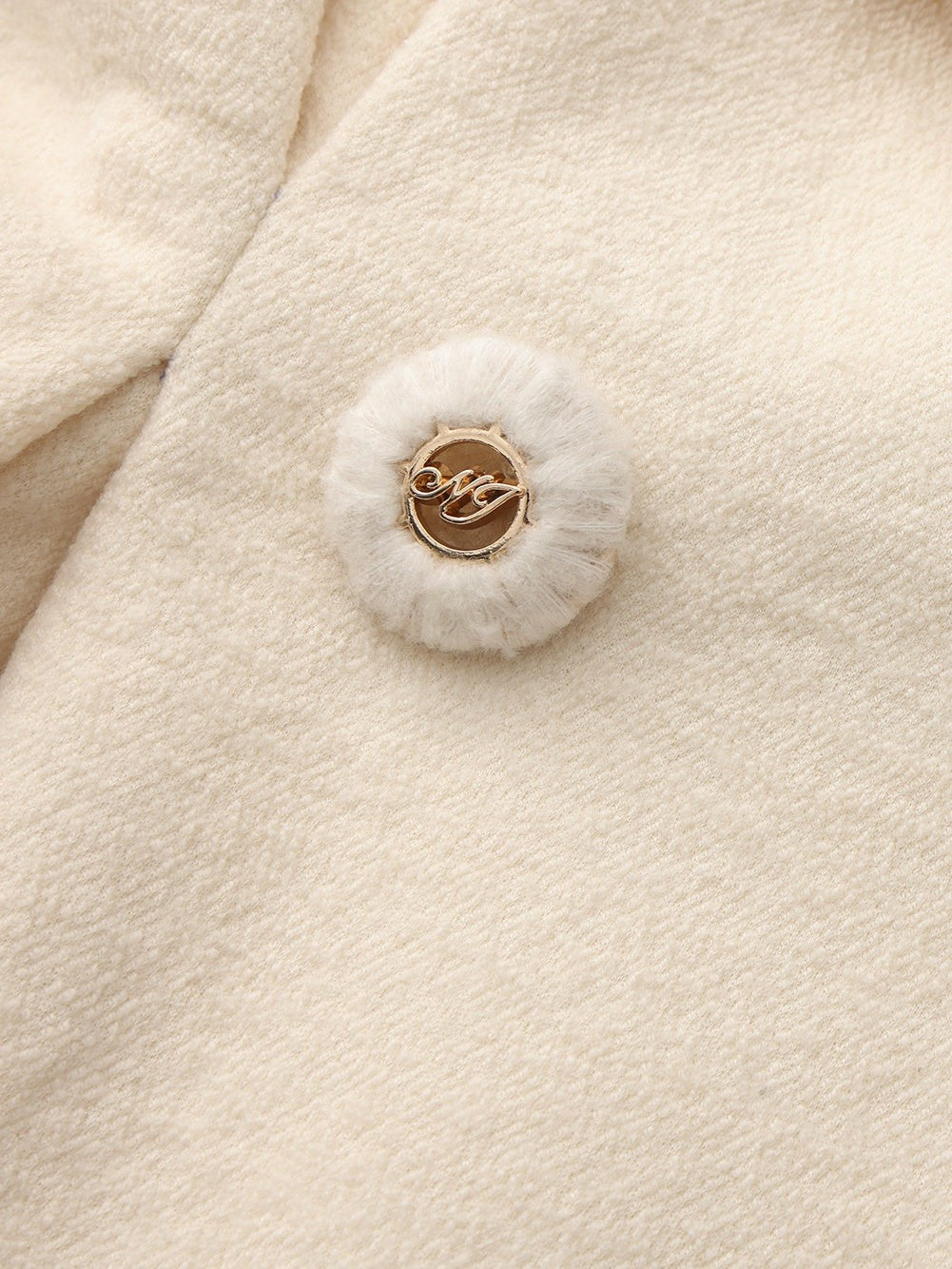 Nana Jacqueline Ivory Wool-Blend Coat with Bow-Back White
