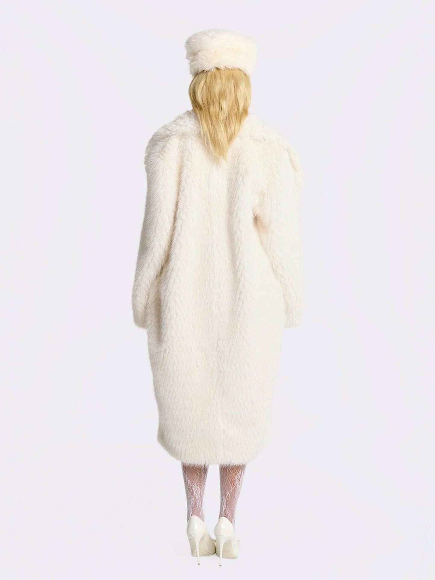 Nana Jacqueline Marisa Fur Coat: White Coat for Winter Cocktail Party White