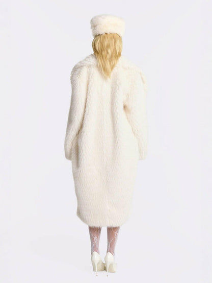 Nana Jacqueline Marisa Fur Coat: White Coat for Winter Cocktail Party White