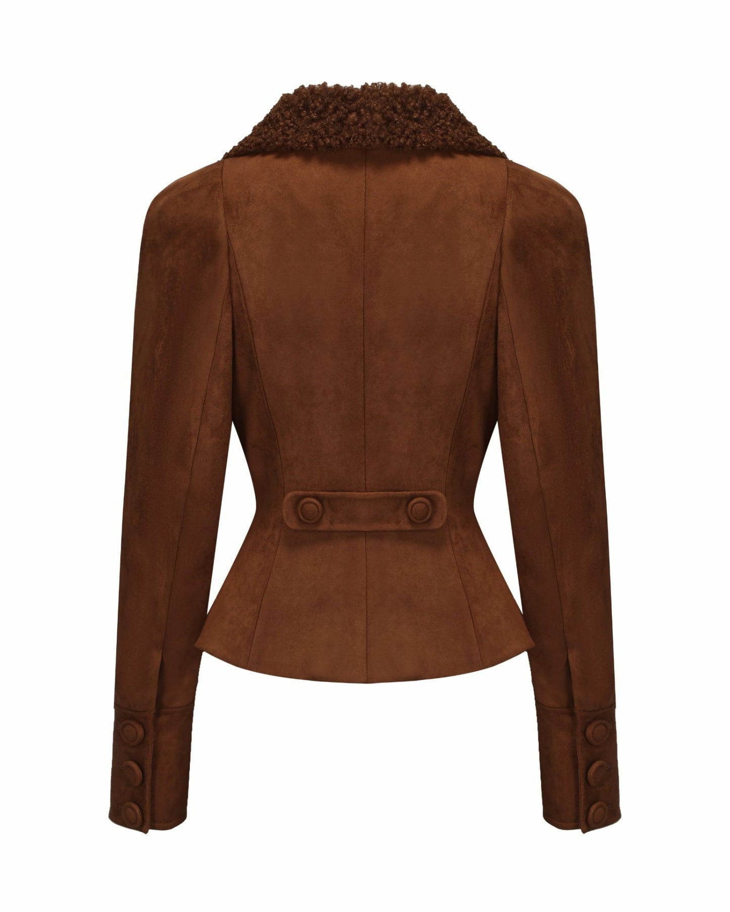 Nana Jacqueline Celine Suede Coat: Brown Suede Coat for Fall Evening Outfit Brown
