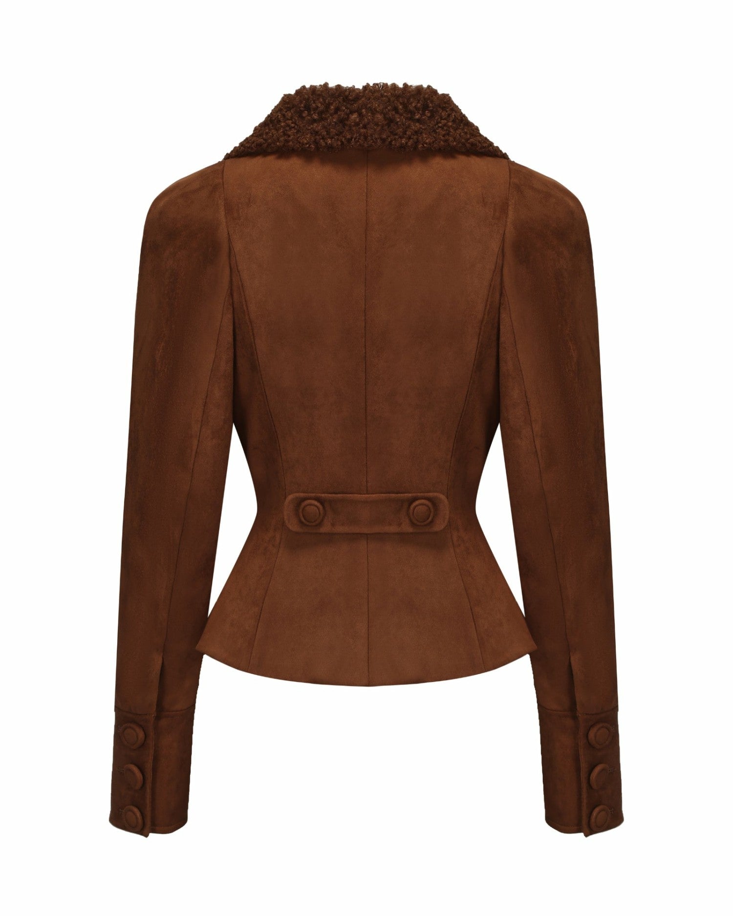 Nana Jacqueline Celine Suede Coat: Brown Suede Coat for Fall Evening Outfit Brown