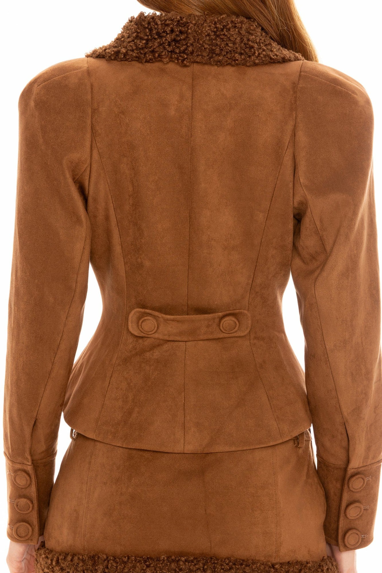 Nana Jacqueline Celine Suede Coat: Brown Suede Coat for Fall Evening Outfit Brown