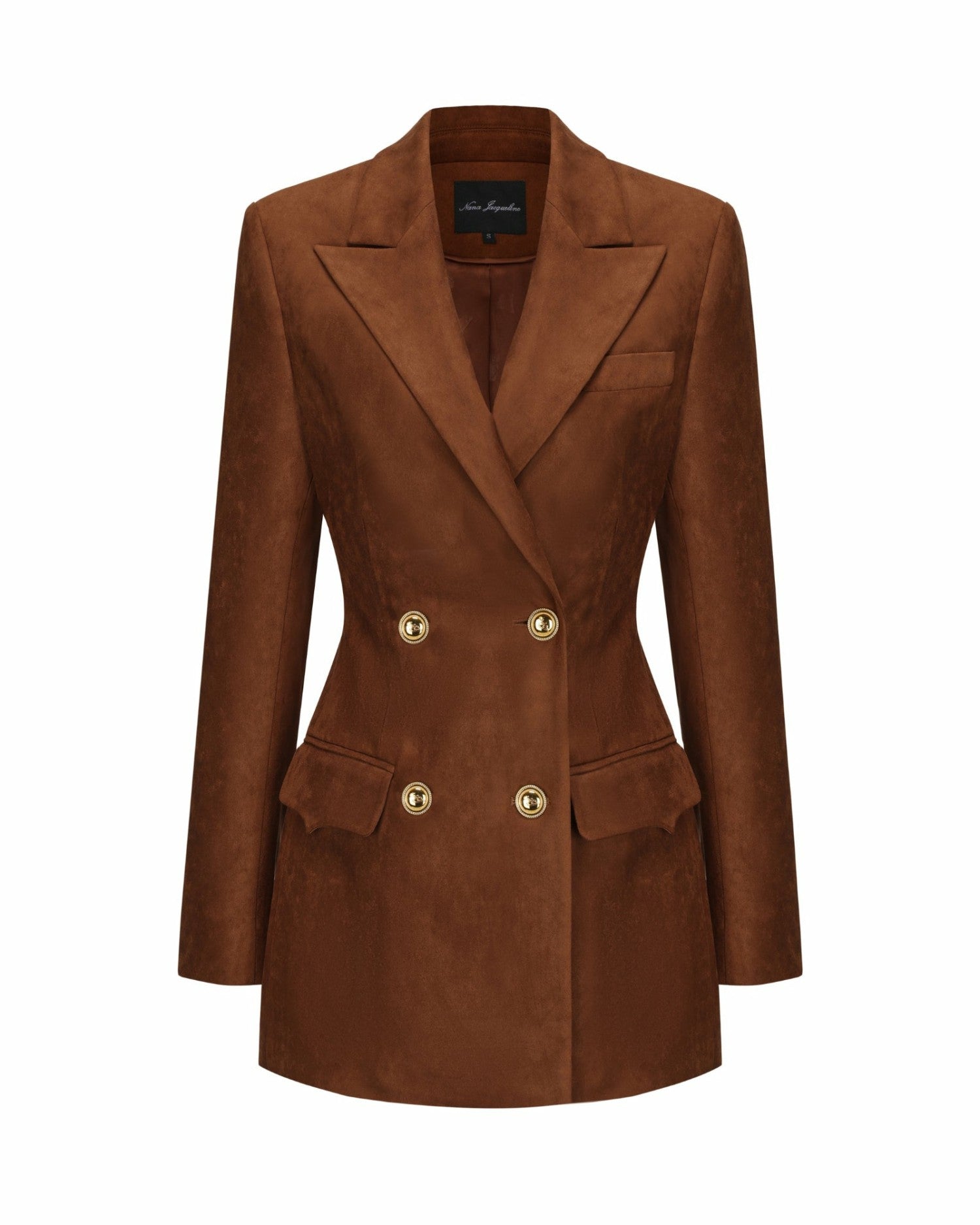 Nana Jacqueline Sienne Suede Blazer: Brown Blazer for Work Brown