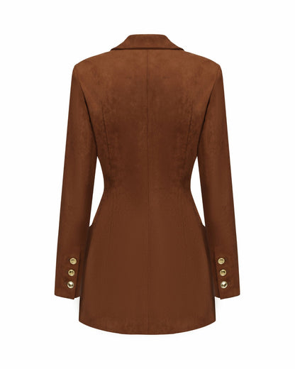 Nana Jacqueline Sienne Suede Blazer: Brown Blazer for Work Brown
