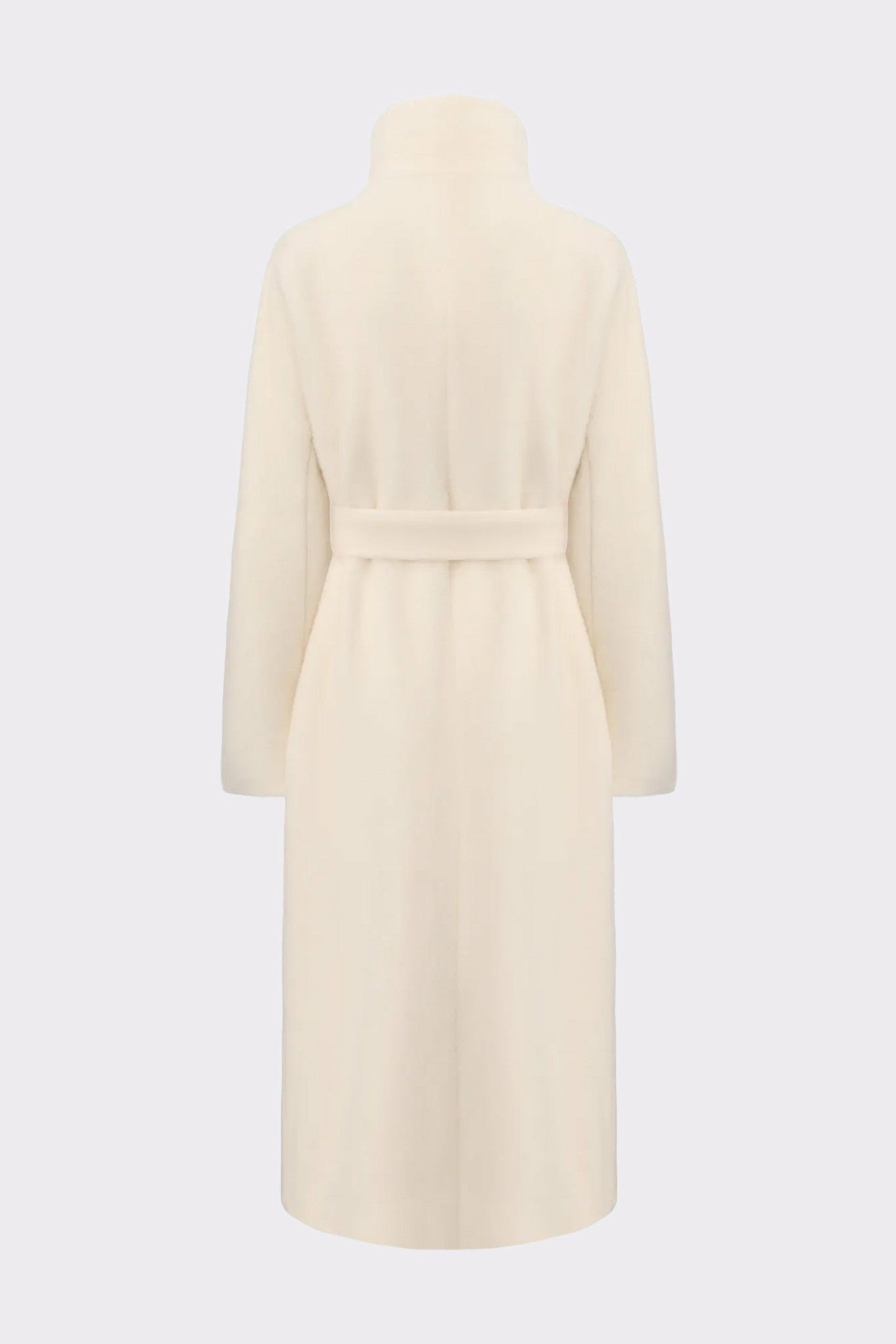 Nana Jacqueline Audrey Long Coat: Off White Coat for Winter Wedding Guest Off White