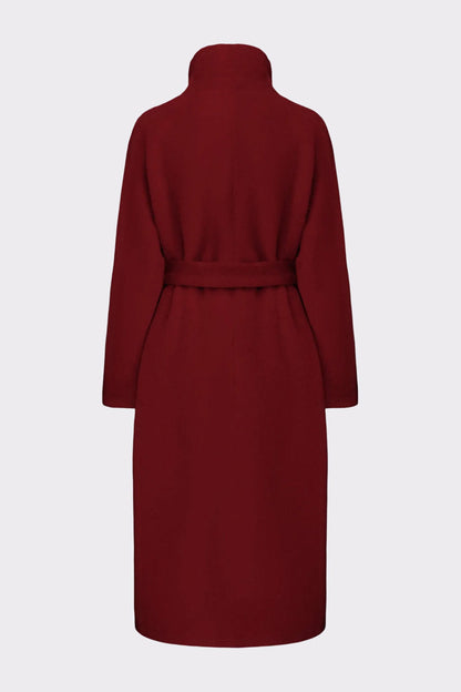 Nana Jacqueline Audrey Long Coat: Red Long Coat for Holiday Party Red