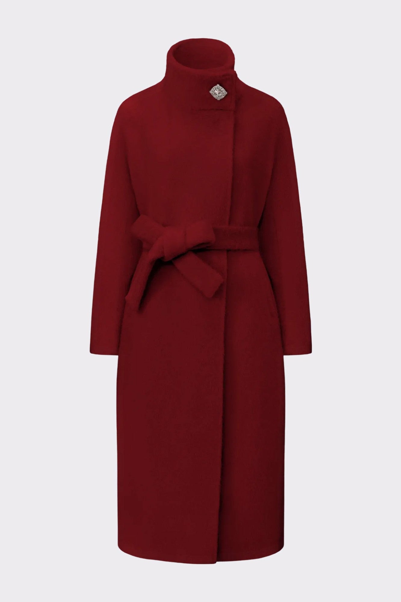 Nana Jacqueline Audrey Long Coat: Red Long Coat for Holiday Party Red