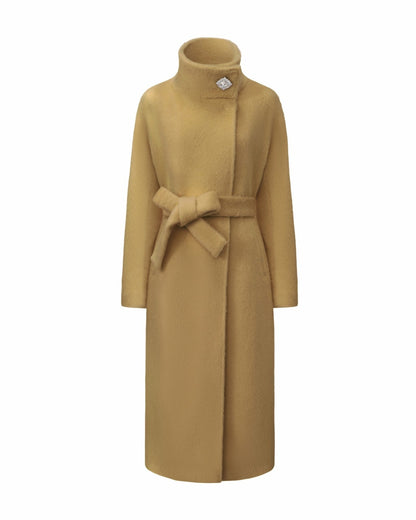Nana Jacqueline Audrey Long Coat: Camel Long Coat for Winter Events Camel