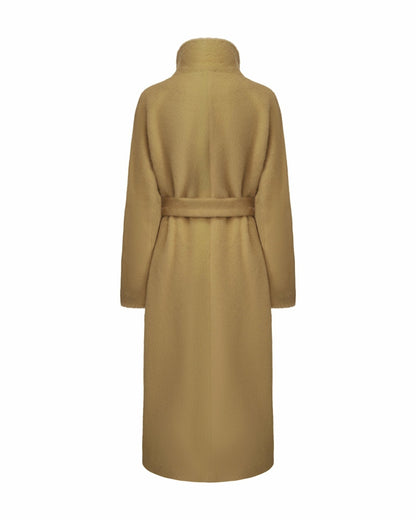 Nana Jacqueline Audrey Long Coat: Camel Long Coat for Winter Events Camel