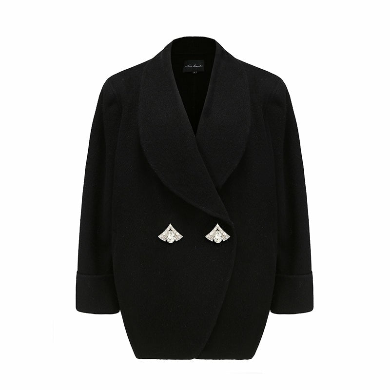 Nana Jacqueline Kendall Coat: Black Coat for Winter Evening Events Black