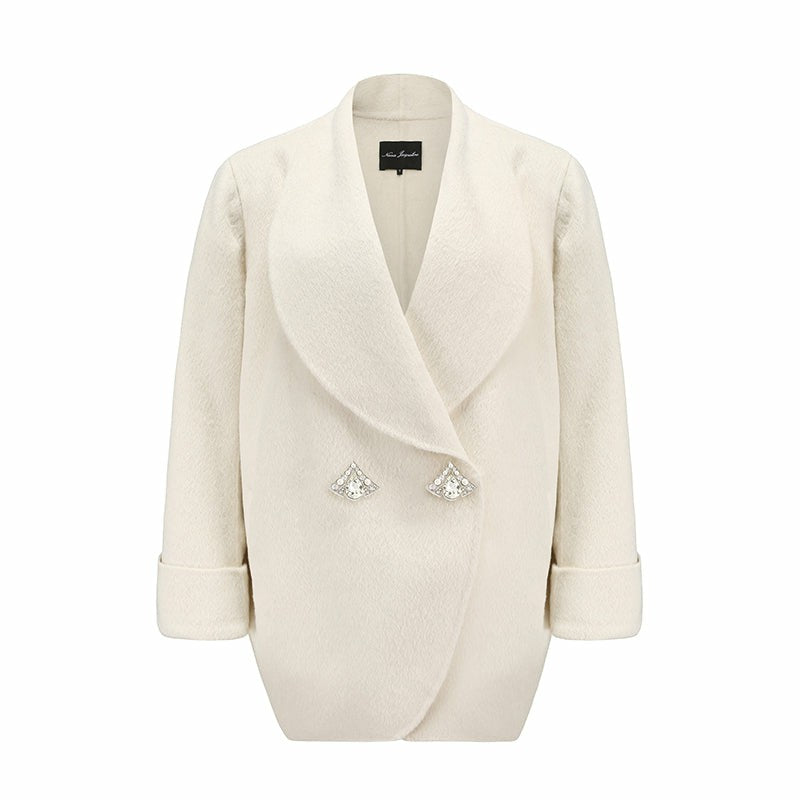 Nana Jacqueline Kendall Coat: White Coat for Winter Date Night White