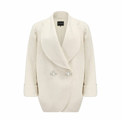 Nana Jacqueline Kendall Coat: White Coat for Winter Date Night White