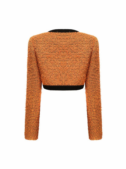 Nana Jacqueline Miranda Crop Jacket: Yellow Crop Jacket for Date Night Yellow