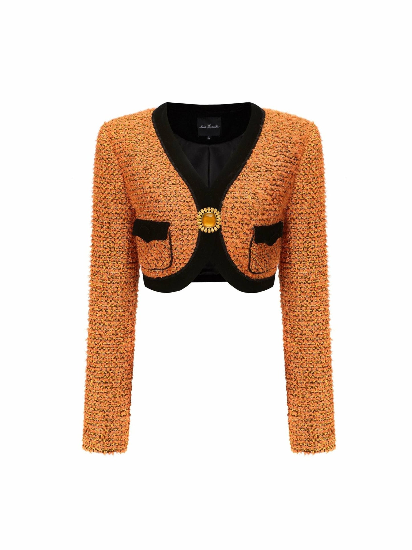 Nana Jacqueline Miranda Crop Jacket: Yellow Crop Jacket for Date Night Yellow
