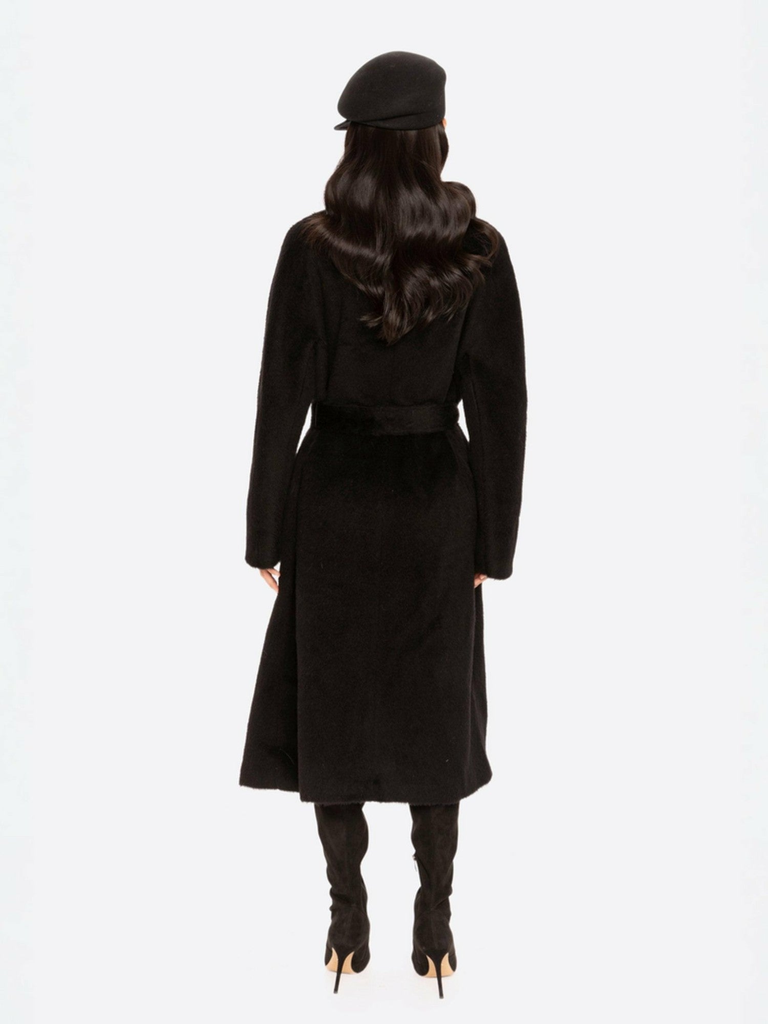 Nana Jacqueline Audrey Long Coat: Black Long Coat for Winter Events Black