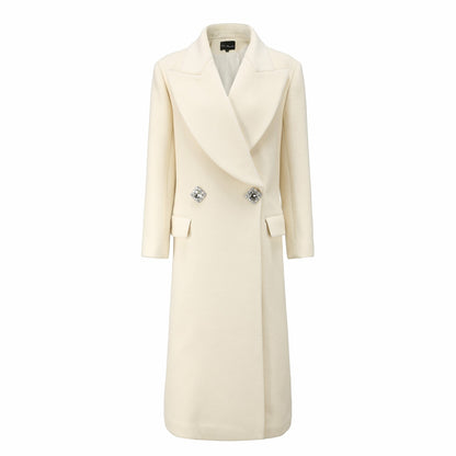 Nana Jacqueline Gabriella Coat: White Coat for Winter Bridal Shower White