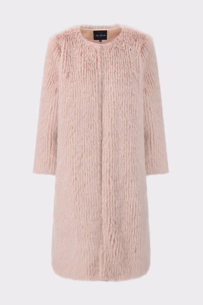 Nana Jacqueline J’adore Faux Fur Long Coat: Pink Long Coat for Winter Party Pink