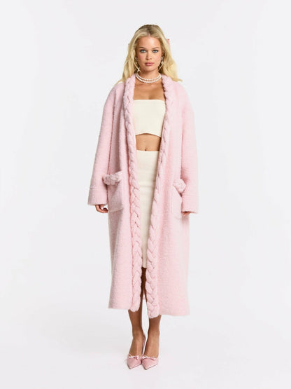 Nana Jacqueline Elsa Coat: Pink Coat for Resort Brunch Pink