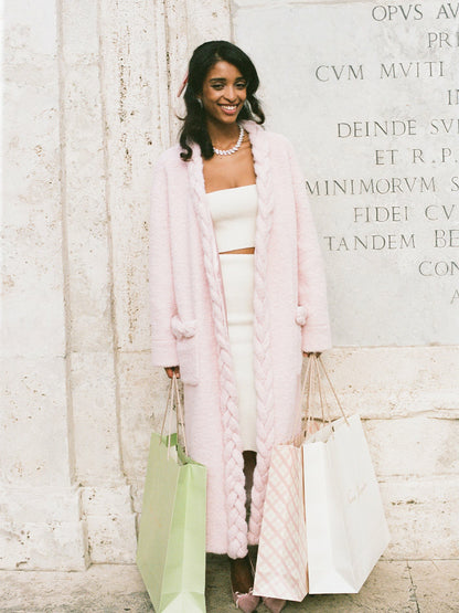 Nana Jacqueline Elsa Coat: Pink Coat for Resort Brunch Pink