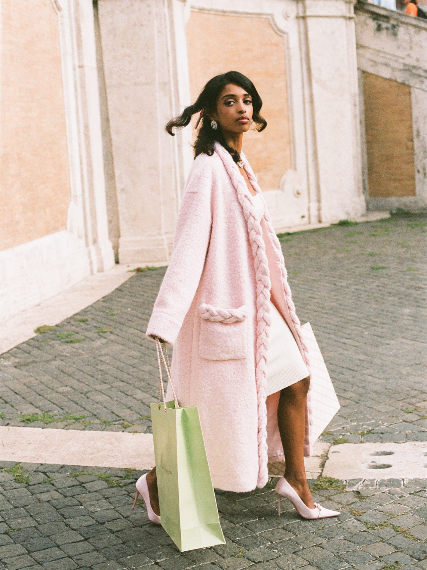 Nana Jacqueline Elsa Coat: Pink Coat for Resort Brunch Pink