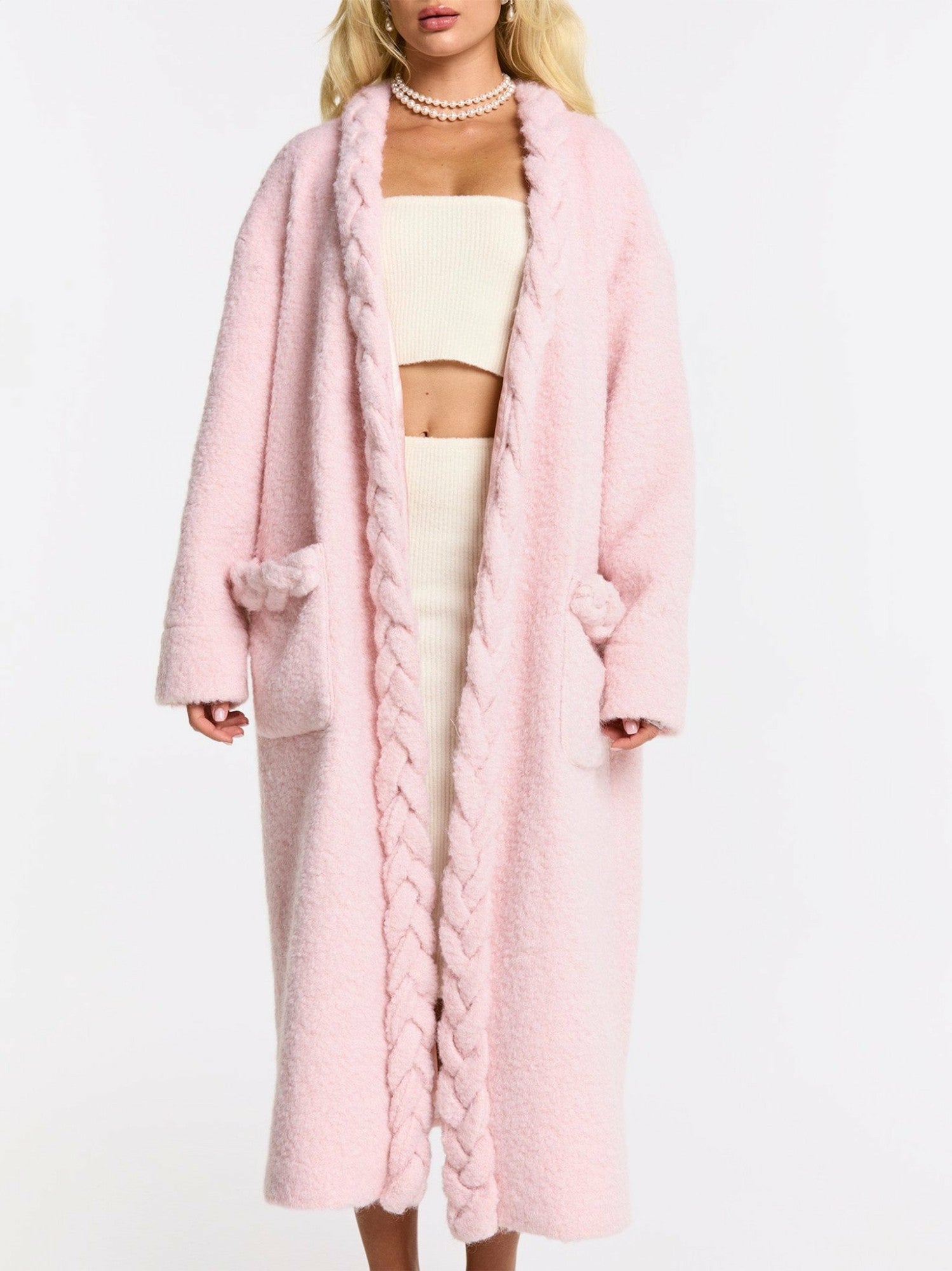 Nana Jacqueline Elsa Coat: Pink Coat for Resort Brunch Pink
