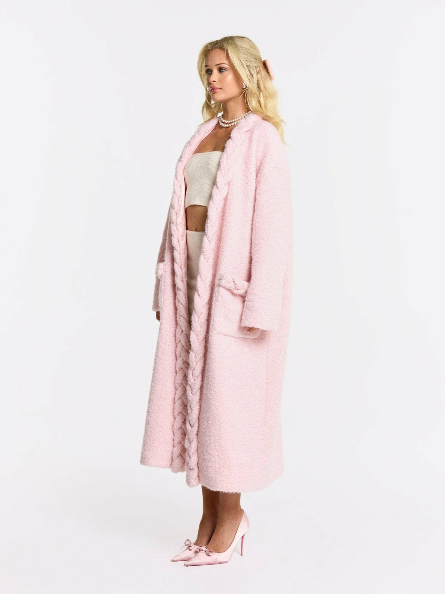 Nana Jacqueline Elsa Coat: Pink Coat for Resort Brunch Pink