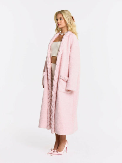 Nana Jacqueline Elsa Coat: Pink Coat for Resort Brunch Pink