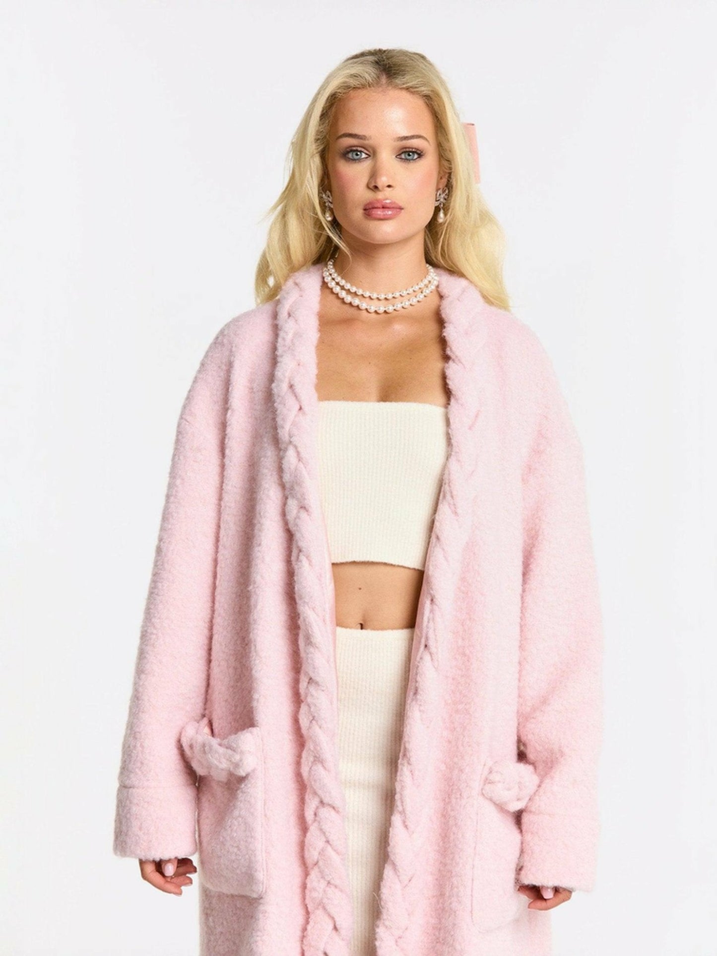 Nana Jacqueline Elsa Coat: Pink Coat for Resort Brunch Pink