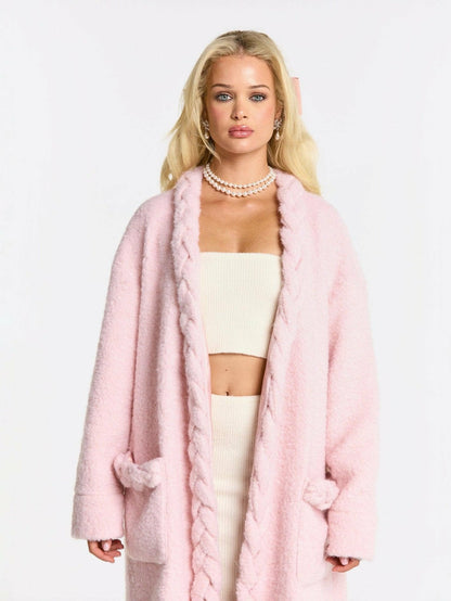 Nana Jacqueline Elsa Coat: Pink Coat for Resort Brunch Pink