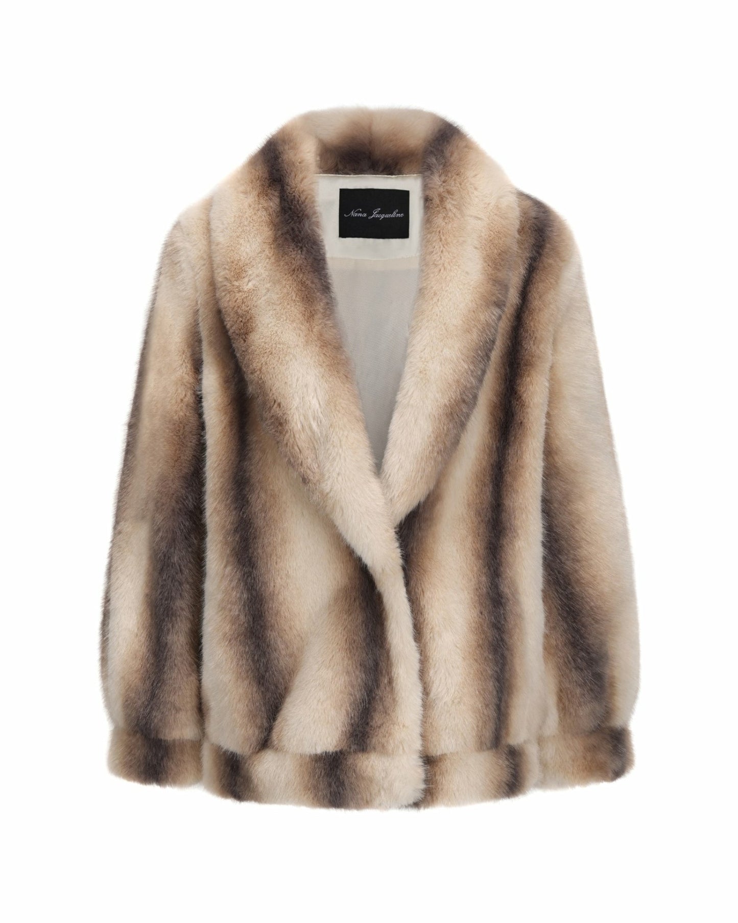 Nana Jacqueline Bianca Faux Fur Coat: Beige Fur Coat for Winter Night Out Beige & Brown