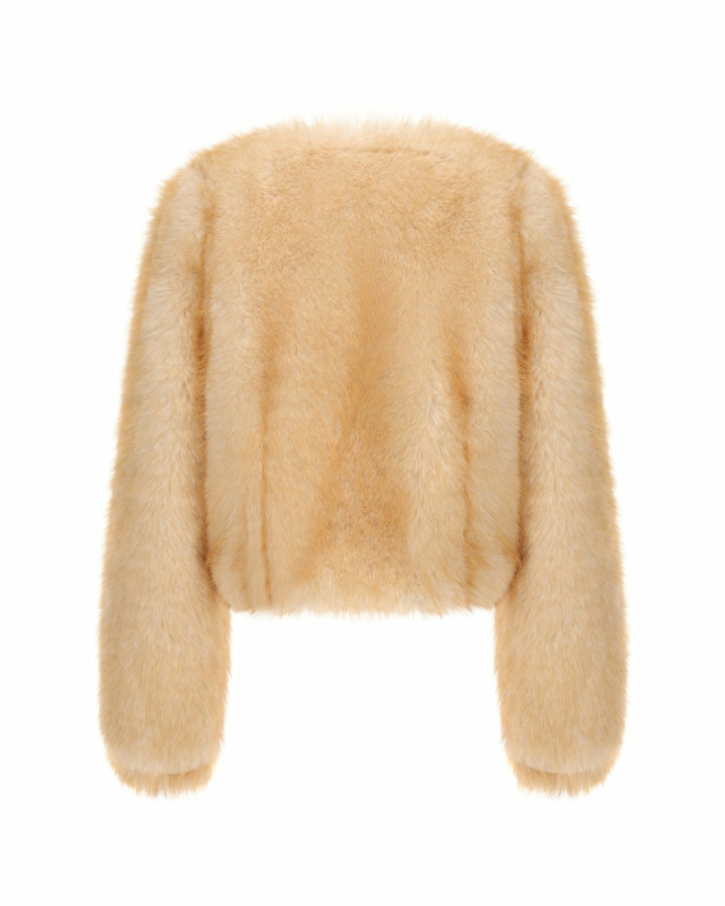 Nana Jacqueline Lavinia Short Faux Fur Jacket: Yellow Fur Jacket for Cocktail Party Yellow