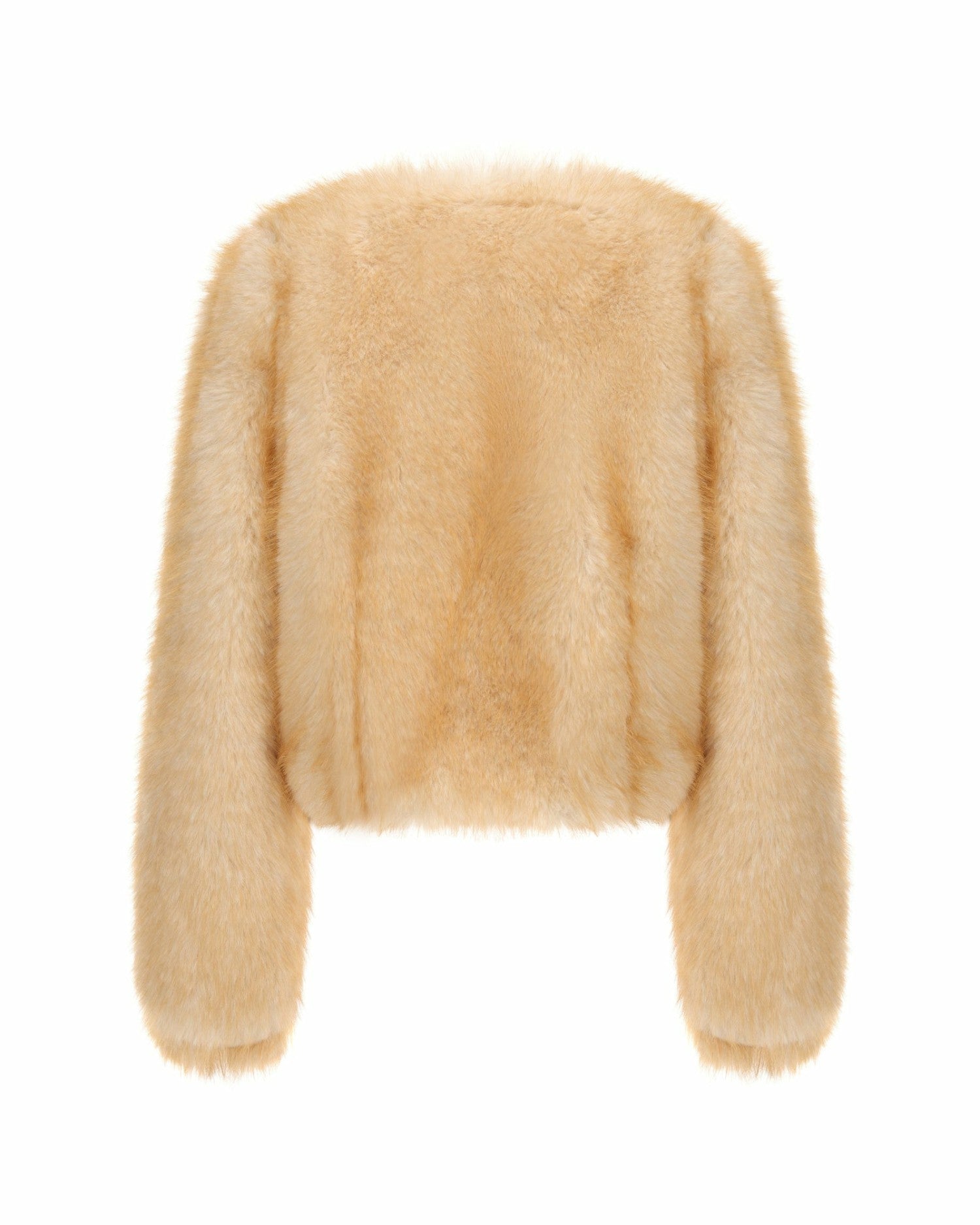 Nana Jacqueline Lavinia Short Faux Fur Jacket: Yellow Fur Jacket for Cocktail Party Yellow