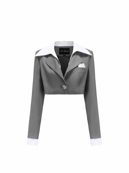 Nana Jacqueline Charlotten Blazer: Grey Blazer for Date Night Grey