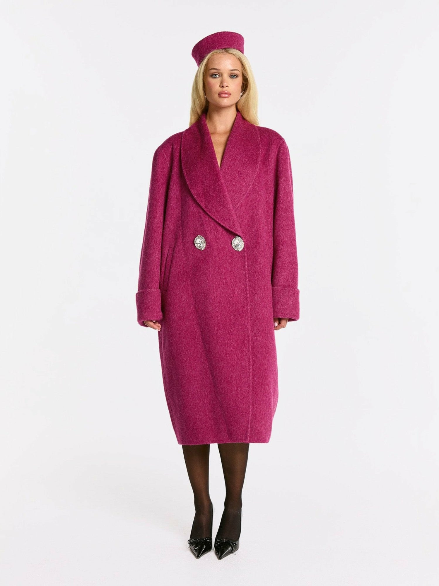 Nana Jacqueline Audrina Coat: Pink Coat for Winter Events Pink