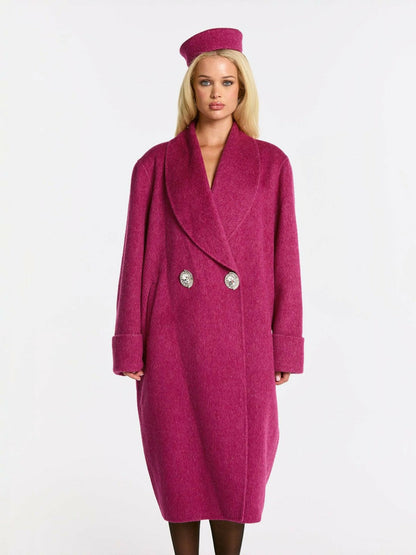Nana Jacqueline Audrina Coat: Pink Coat for Winter Events Pink