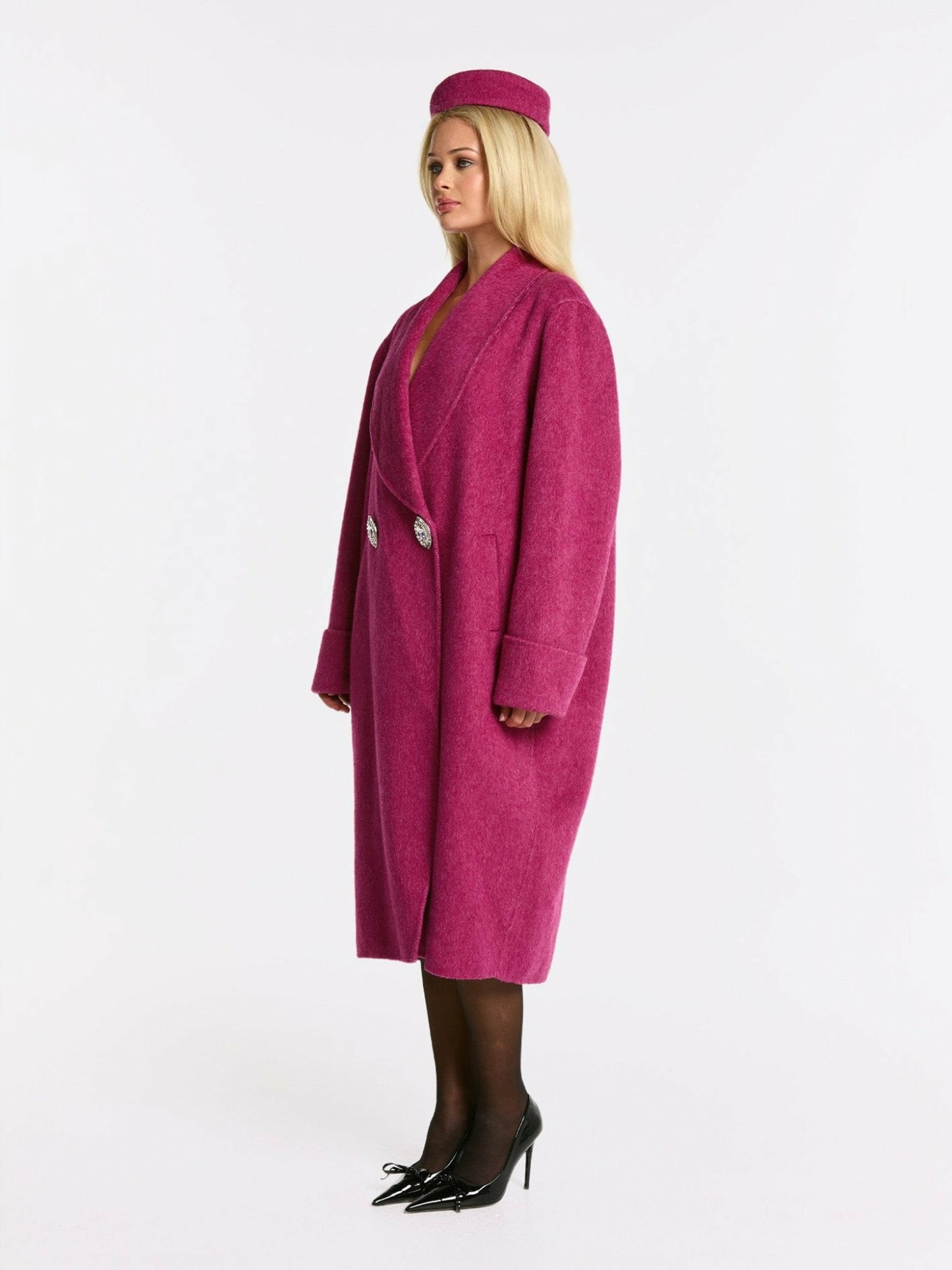 Nana Jacqueline Audrina Coat: Pink Coat for Winter Events Pink