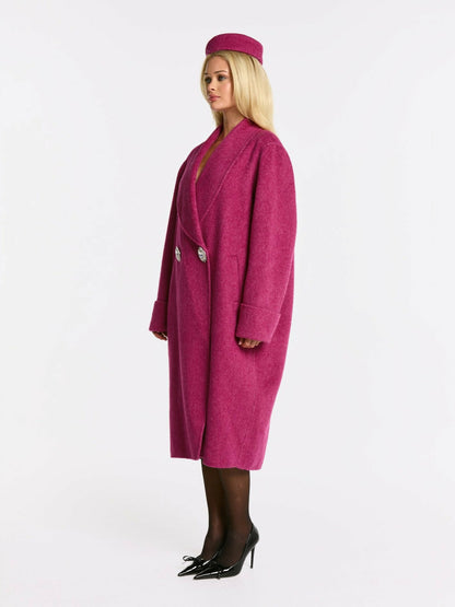Nana Jacqueline Audrina Coat: Pink Coat for Winter Events Pink