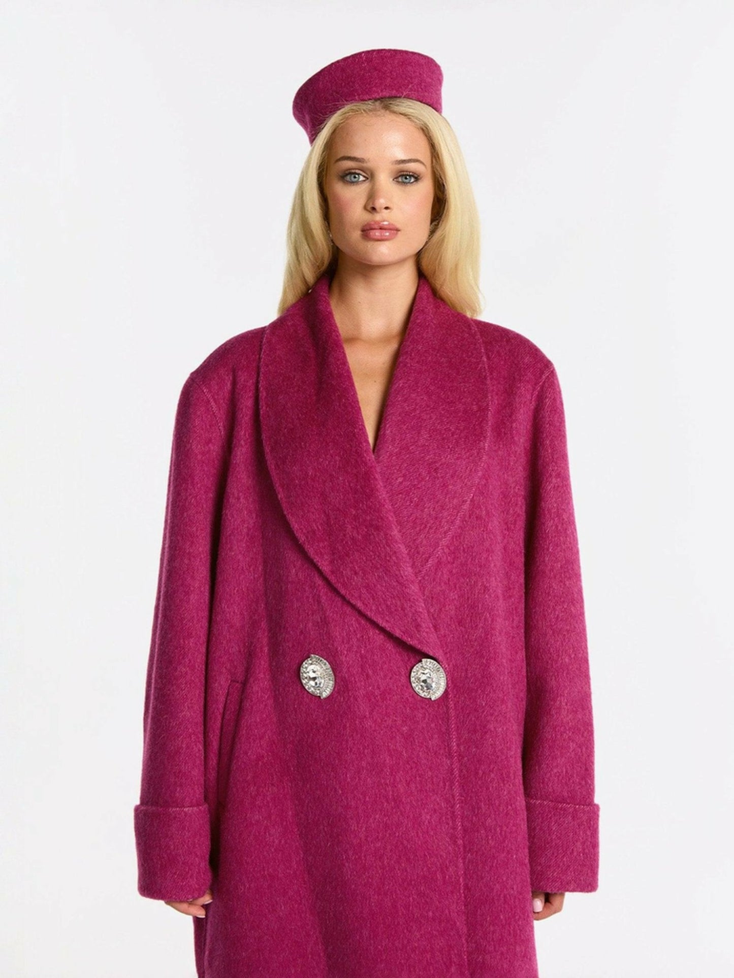 Nana Jacqueline Audrina Coat: Pink Coat for Winter Events Pink